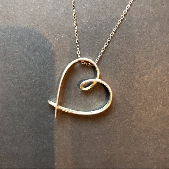 Sterling Silver Heart Necklace Engraved in Cursive “May Happiness Touch Your…” - Picture 9 of 10